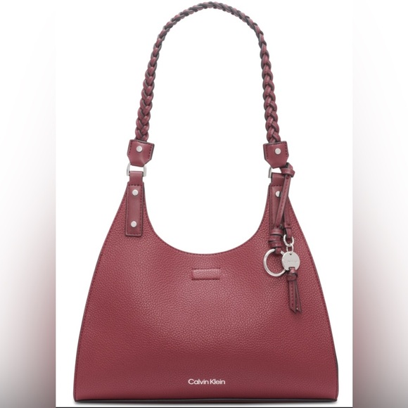CALVIN KLEIN Shelly Novelty Satchel Women’s Leather Bag Red NEW -MINOR DEFECT - Picture 8 of 10